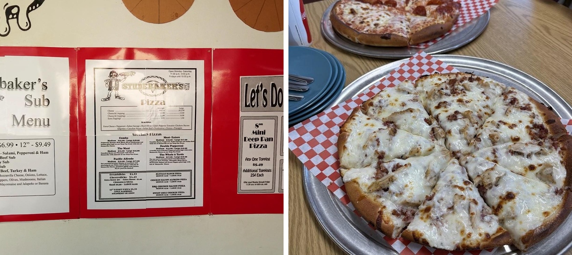 Studebaker's Pizza Menu